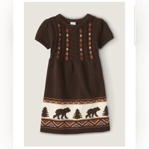 Gymboree Kid's Intarsia Brown Bear Montana Mountain Sweater Dress Size 12